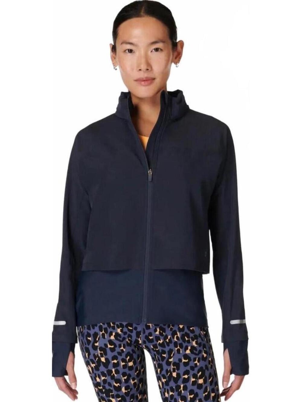 Sweaty Betty Fast Track Running Jacket  Black Quilted Fleece Lined Size S